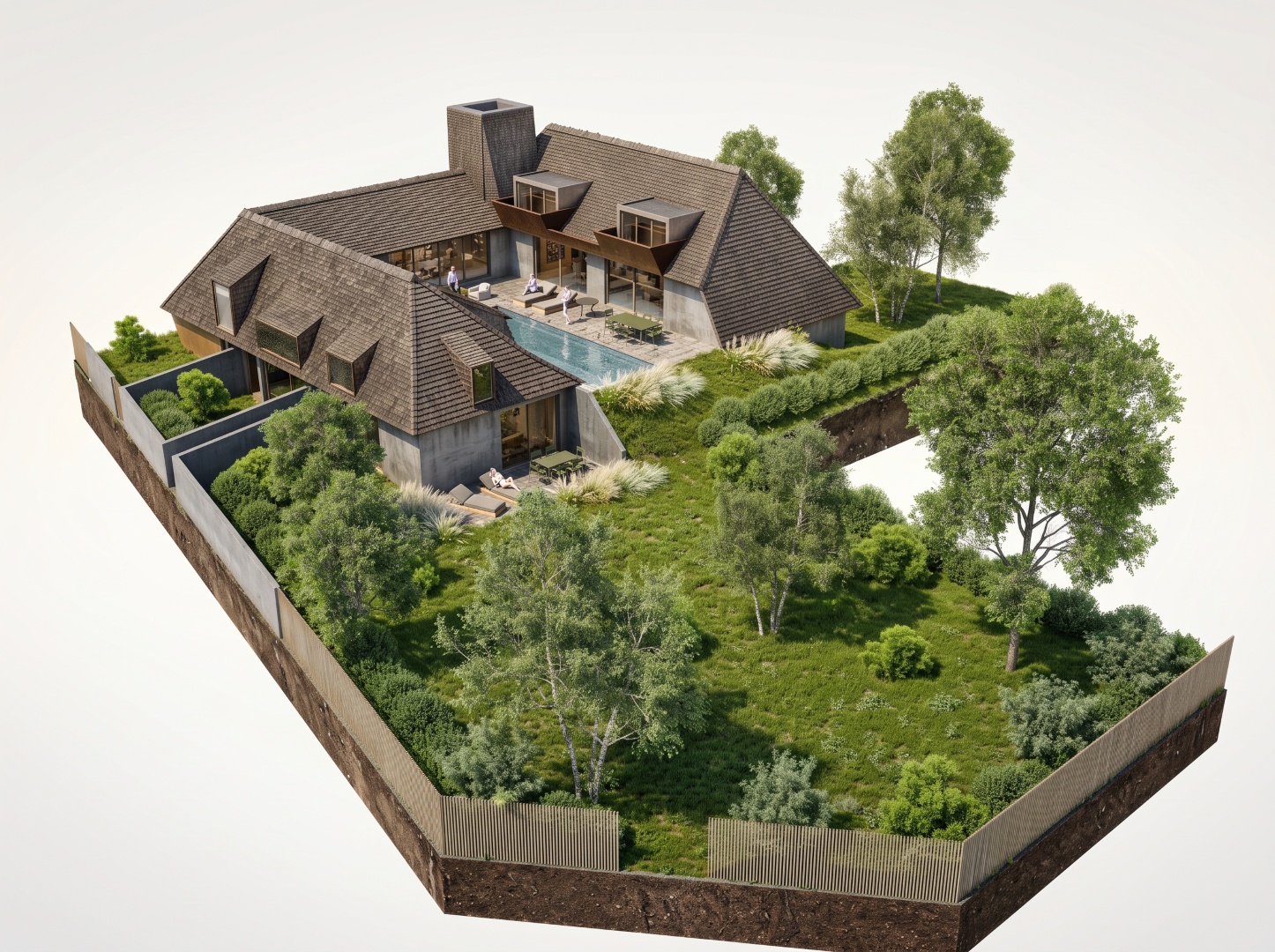 Perspective 3D d'un projet de réhabilitation d'une maison classée à Cap-Ferret