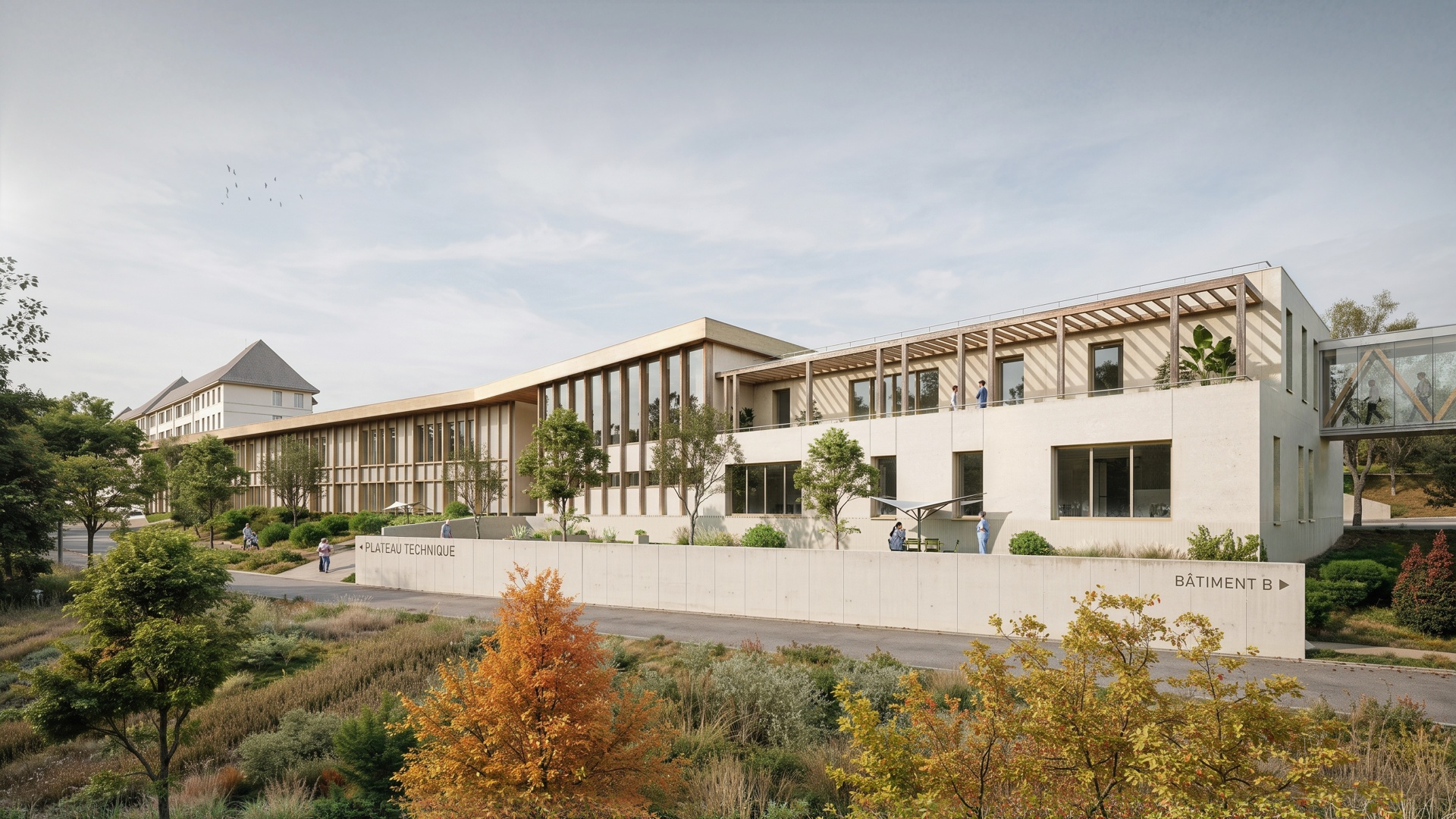 Perspective 3D de l'extension d'un CH à Felleries pour Maes