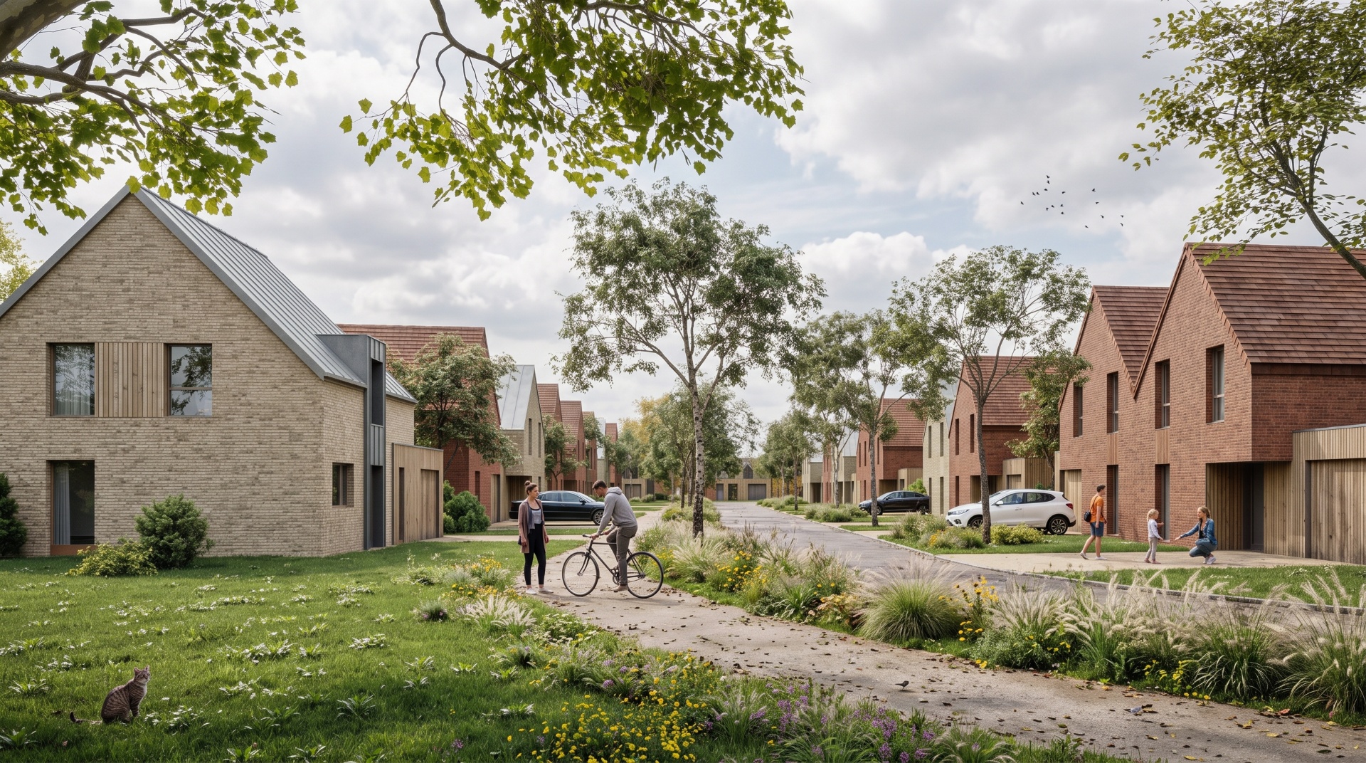 Perspective 3D pour un projet de logements individuels à Fleurbaix pour Octa