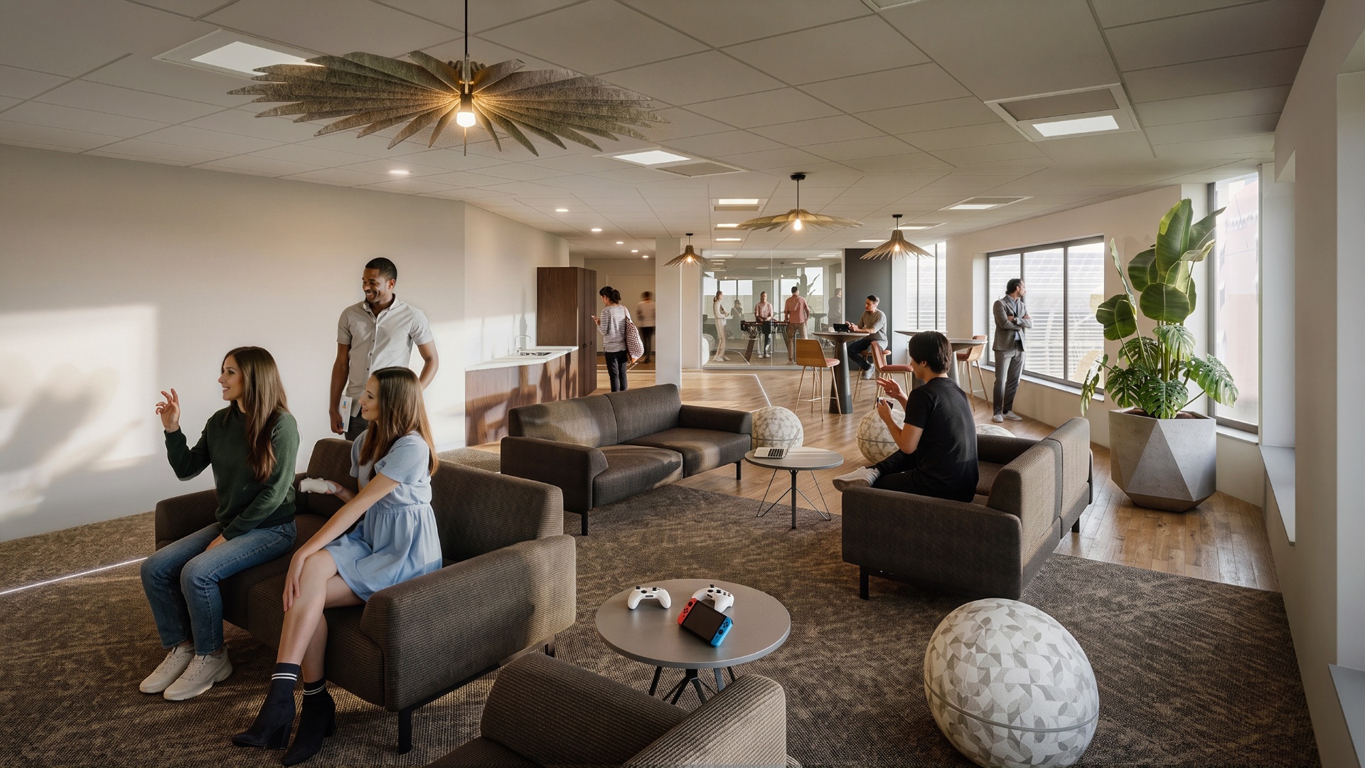 Perspective 3D d'un espace détente à Lille pour OCS