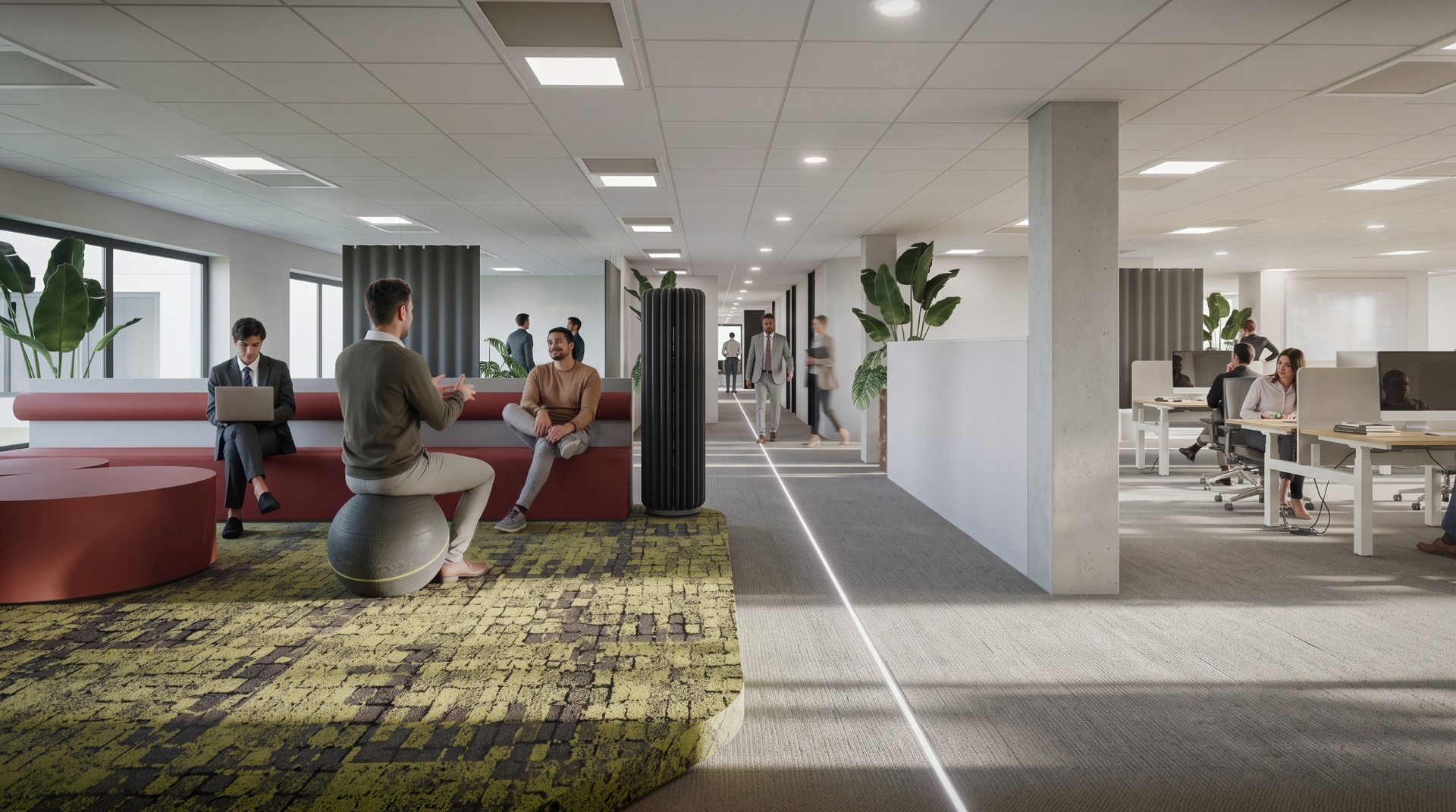 Perspective 3D d'un plateaux de bureau à Lille pour OCS