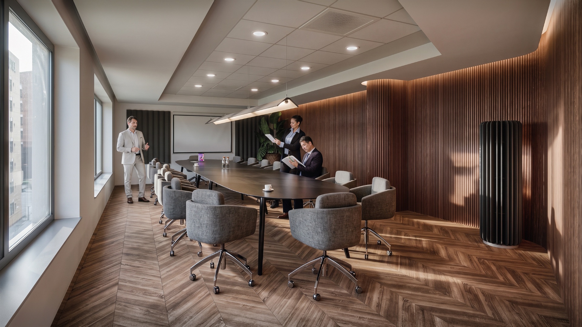 Perspective 3D d'une salle de réunion à Lille pour OCS